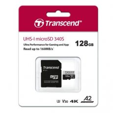 760557849599 TRANSCEND microSDXC geheugenkaart 128GB 160MB/sec UHS-I A2 340S