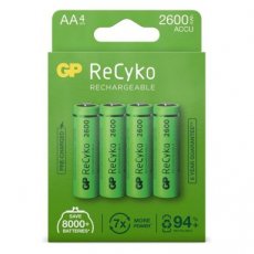 GP oplaadbare batterijen AA 2600mAh ReCyko 4 stuks