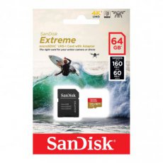 619659170738 SANDISK microSDXC memory card 64GB 160MB/sec Extreme with adapter